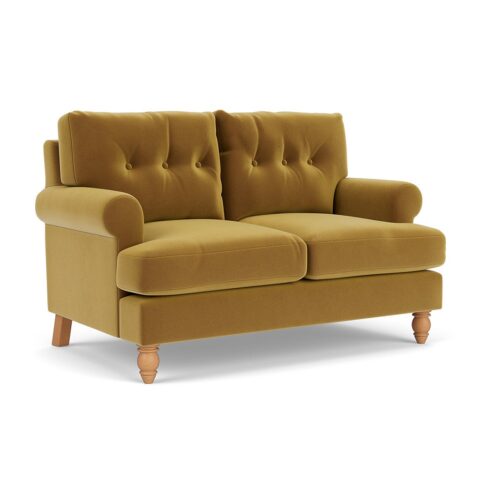 2 Seater Sofa – Mustard – Matt Velvet – Talbot – The Cotswold Company