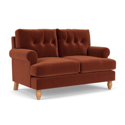 2 Seater Sofa – Brick – Matt Velvet – Talbot – The Cotswold Company