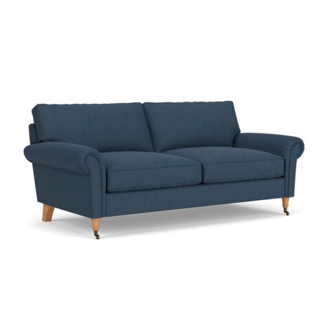 3 Seater Sofa – Indigo – House Linen Mix – Osbourne – The Cotswold Company