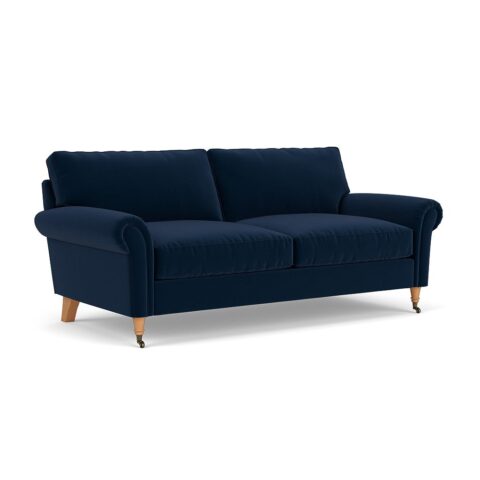 3 Seater Sofa – Deep blue – Matt Velvet – Osbourne – The Cotswold Company