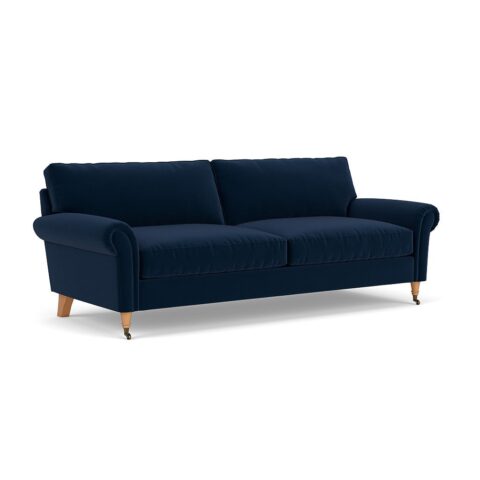 4 Seater Sofa – Deep blue – Matt Velvet – Osbourne – The Cotswold Company