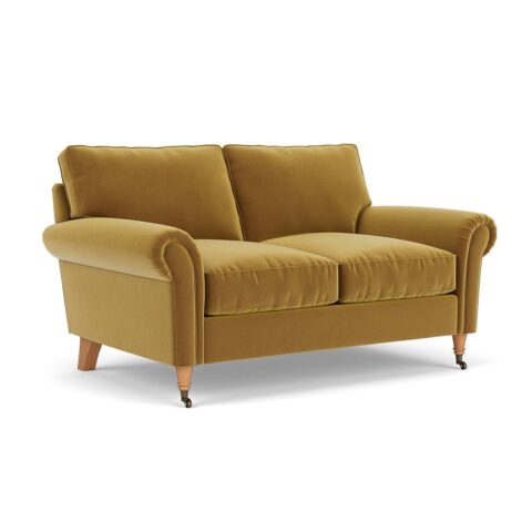 2 Seater Sofa – Mustard – Matt Velvet – Osbourne – The Cotswold Company