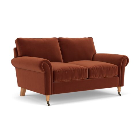 2 Seater Sofa – Brick – Matt Velvet – Osbourne – The Cotswold Company