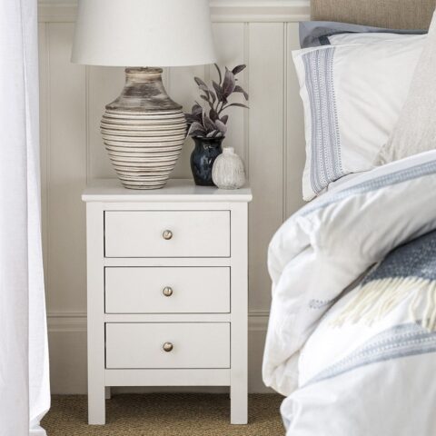 3 Drawer Bedside Table – Simply Cotswold Pure White – The Cotswold Company