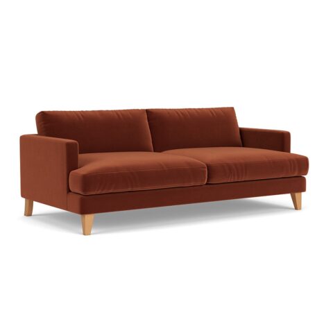 4 Seater Sofa – Brick – Matt Velvet – Jackson – The Cotswold Company