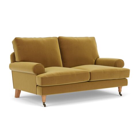 2 Seater Sofa – Mustard – Matt Velvet – Stewart – The Cotswold Company
