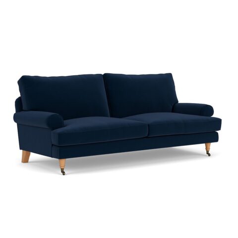 3 Seater Sofa – Deep blue – Matt Velvet – Stewart – The Cotswold Company