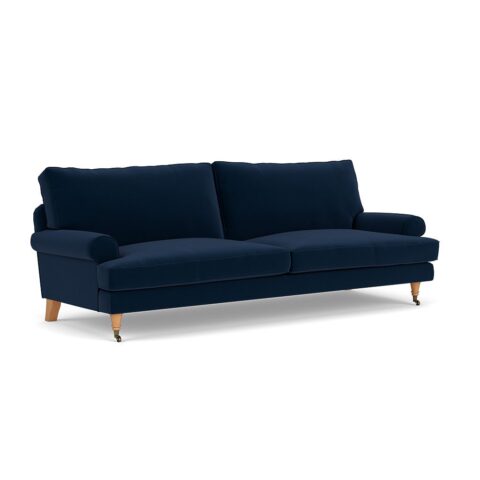 4 Seater Sofa – Deep blue – Matt Velvet – Stewart – The Cotswold Company