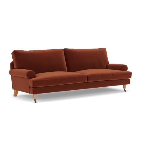 4 Seater Sofa – Brick – Matt Velvet – Stewart – The Cotswold Company