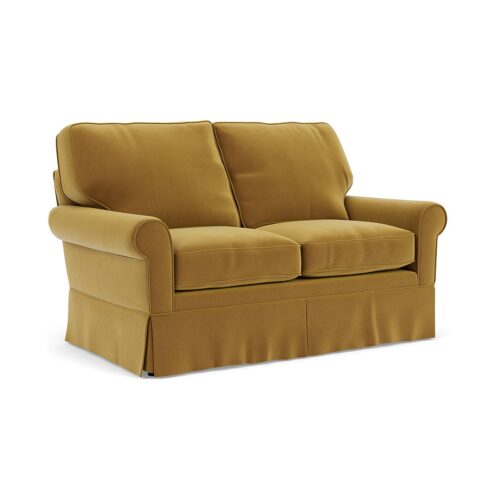 2 Seater Sofa – Mustard – Matt Velvet – Dawson – The Cotswold Company