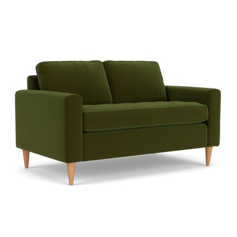 2 Seater Sofa – Forest Green – Matt Velvet – Saxon – The Cotswold Company