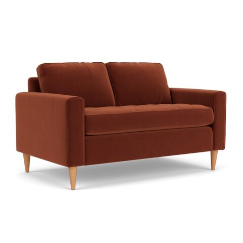 2 Seater Sofa – Brick – Matt Velvet – Saxon – The Cotswold Company