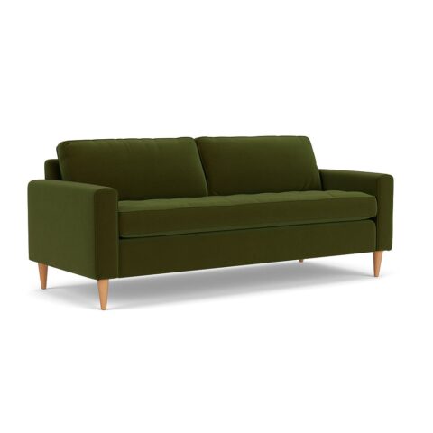4 Seater Sofa – Forest Green – Matt Velvet – Saxon – The Cotswold Company