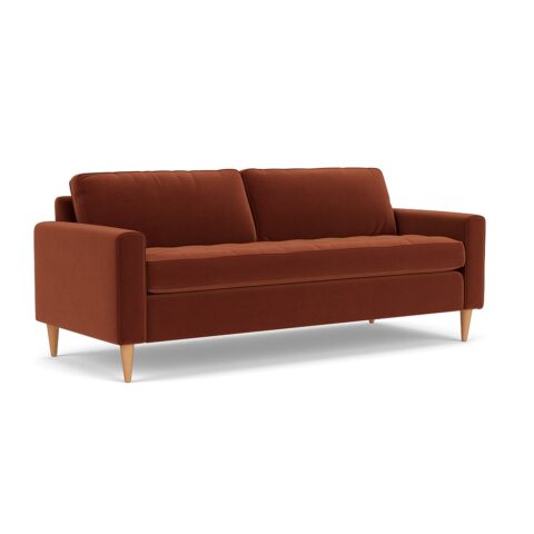 4 Seater Sofa – Brick – Matt Velvet – Saxon – The Cotswold Company