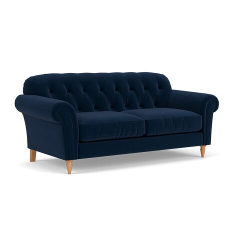 3 Seater Sofa – Deep Blue – Matt Velvet – Chapman – The Cotswold Company
