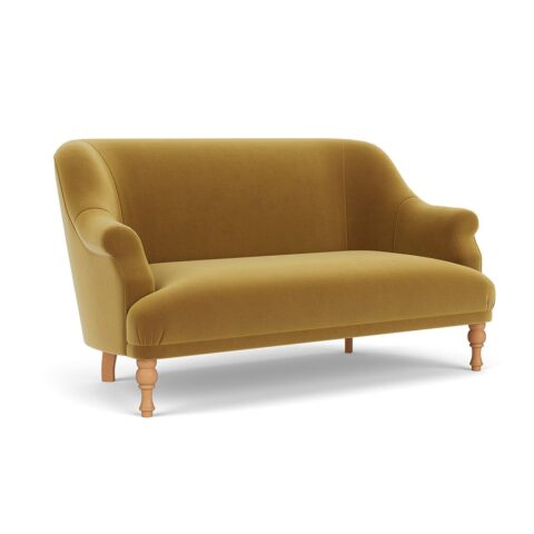 2 Seater Sofa – Mustard – Matt Velvet – Everett – The Cotswold Company