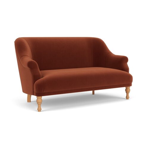 2 Seater Sofa – Brick – Matt Velvet – Everett – The Cotswold Company