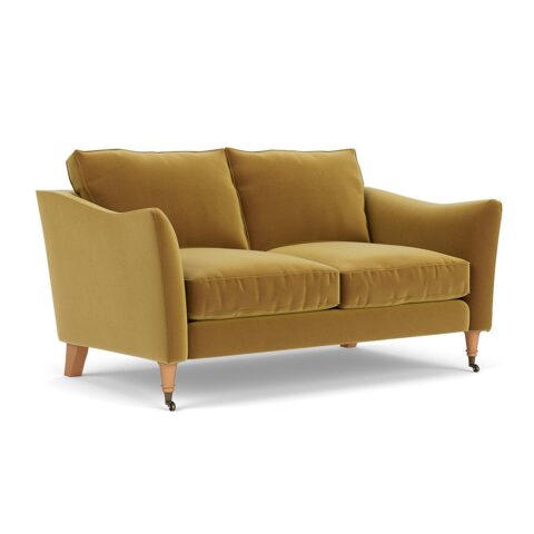 2 Seater Sofa – Mustard – Matt Velvet – Robinson – The Cotswold Company