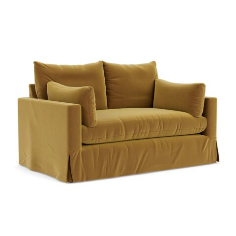 2 Seater Sofa – Mustard – Matt Velvet – Ashton – The Cotswold Company