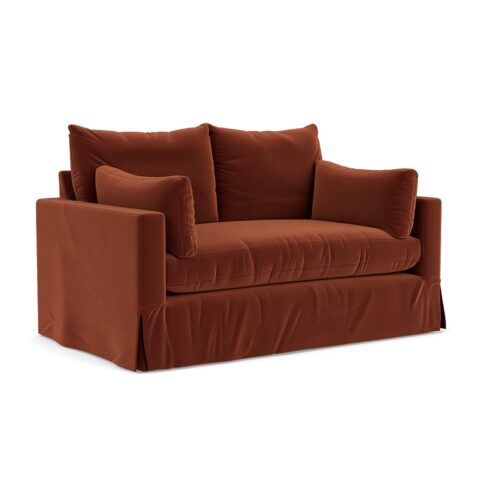 2 Seater Sofa – Brick – Matt Velvet – Ashton – The Cotswold Company