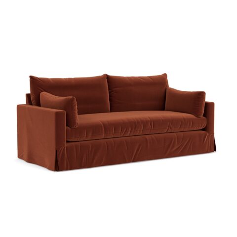 4 Seater Sofa – Brick – Matt Velvet – Ashton – The Cotswold Company