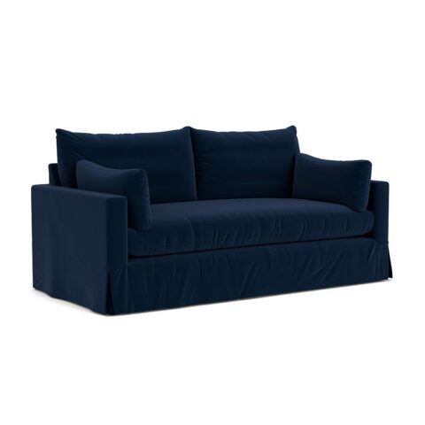 3 Seater Sofa – Deep Blue – Matt Velvet – Ashton – The Cotswold Company