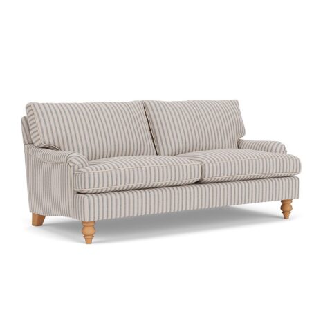 3 Seater Sofa – Indigo – Kingham Stripe – Morris – The Cotswold Company