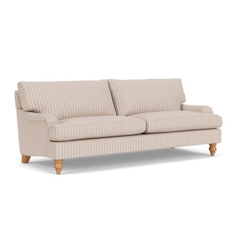 4 Seater Sofa – Flax – Kingham Stripe – Morris – The Cotswold Company