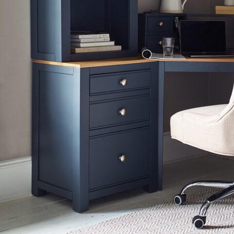 3 Drawer Filing Cabinet – Chalford Inky Blue – The Cotswold Company