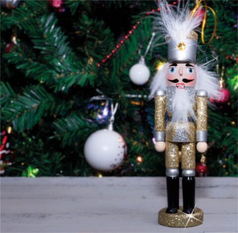 Glitter Nutcracker Hanging Christmas Tree Decoration – Silver