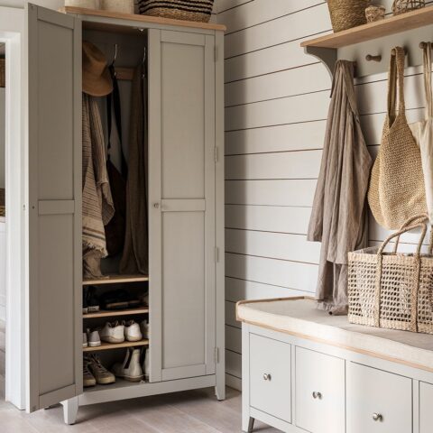 2 Door Hallway Cupboard – Chester Dove Grey – The Cotswold Company