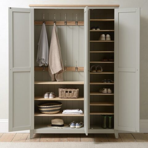 3 Door Hallway Cupboard – Chester Dove Grey – The Cotswold Company