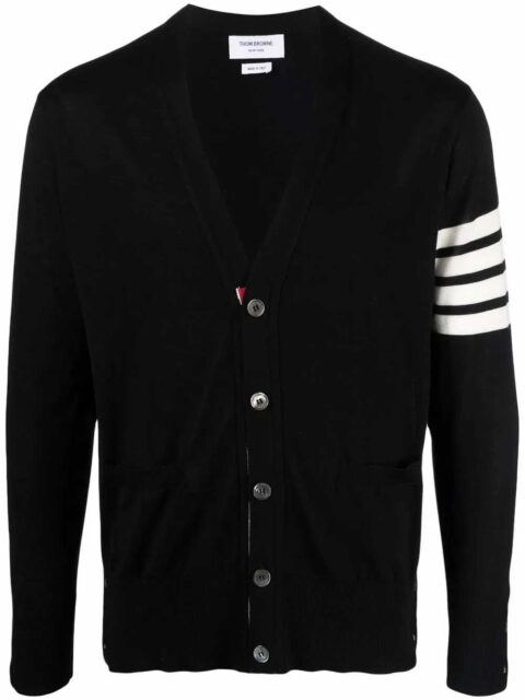 THOM BROWNE Cardigan With 4 Stripe Detail