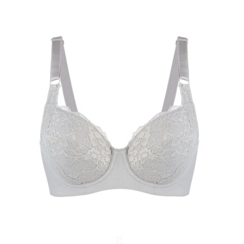 Mercury – Lace Silk & Organic Cotton Plunge Bra | Size: 38D