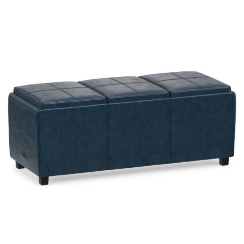 Avalon 3 Trays Ottoman in Distressed Vegan Leather