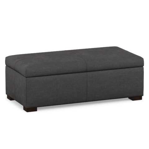 Gabbie Rectangular Storage Ottoman in Linen
