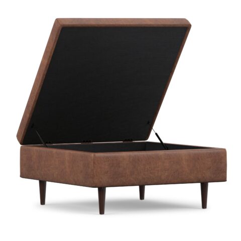 Shay Mid Century Large Square Coffee Table Storage Ottoman