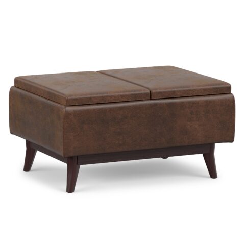 Owen Tray Top Small Coffee Table Storage Ottoman
