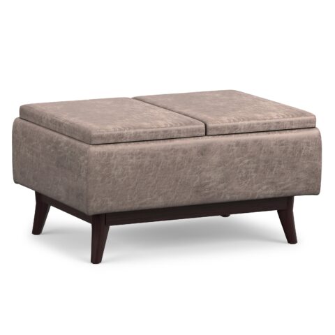 Owen Tray Top Small Coffee Table Storage Ottoman