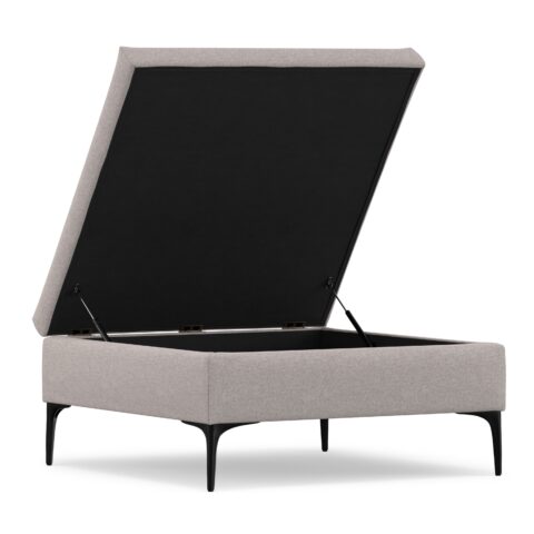 Rebecca Coffee Table Storage Ottoman with Lift Up Lid in Linen