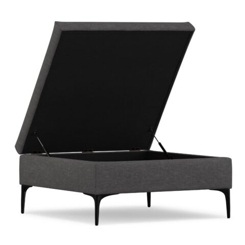 Rebecca Coffee Table Storage Ottoman with Lift Up Lid in Linen