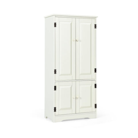 Accent Storage Cabinet Adjustable Shelves-White