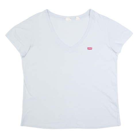 LEVI’S Womens T-Shirt Grey V-Neck L