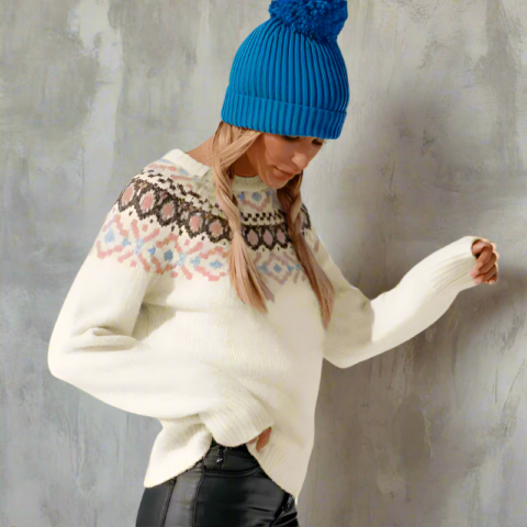 Boho Vintage Knit Pullover Sweater