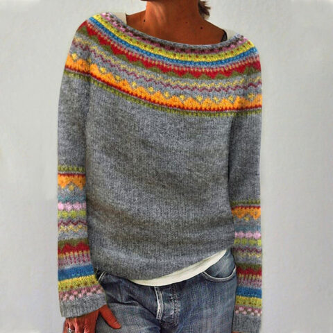 Charlotte – Retro Scandinavian Knitted Sweater