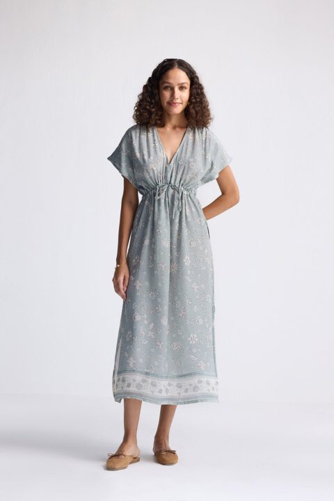 Gathered Maxi Dress in Sage Green | Color: Serene Symphony | Size: L