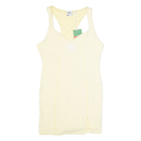 SLAZENGER Dress Overlay Womens Playsuit Yellow Skinny UK 10