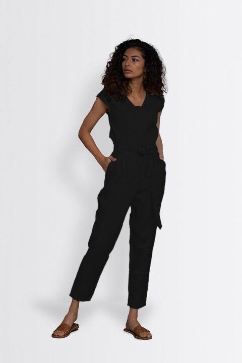 Hemp Noir Jumpsuit | Color: Black | Size: XS