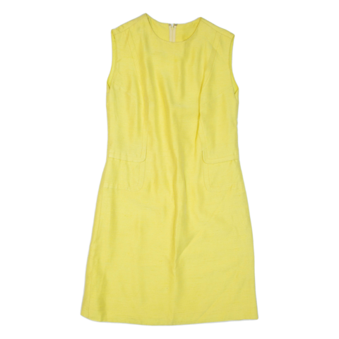 Womens Day Dress Yellow Sleeveless Knee Length M