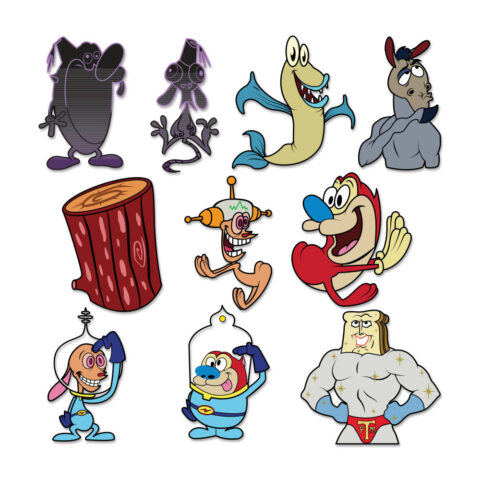 Ren & Stimpy 2″ Enamel Pins by Kidrobot